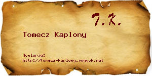 Tomecz Kaplony névjegykártya